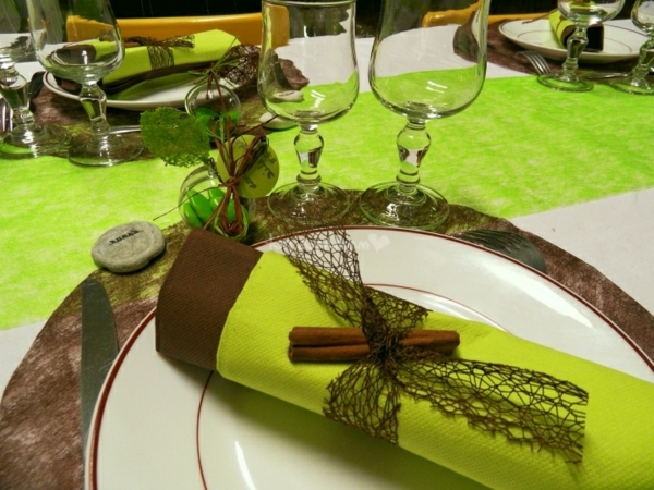 decoration mariage vert anis chocolat