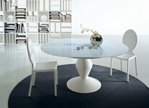table ronde contemporaine blanche