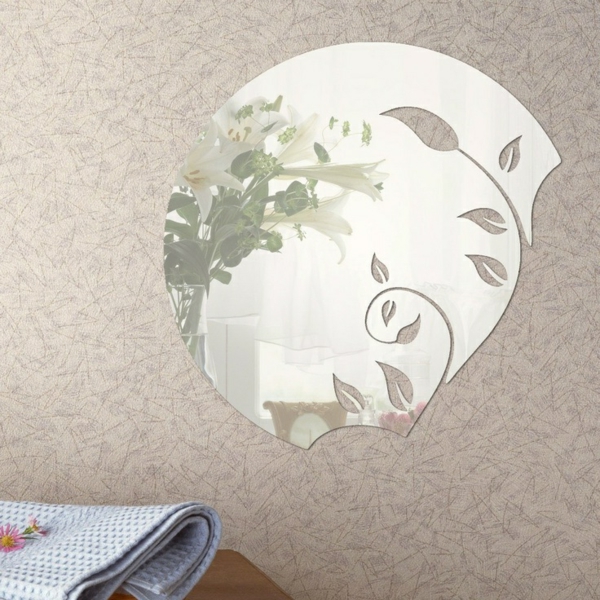 Idee-creative-miroir-mur-stickers-fleurs