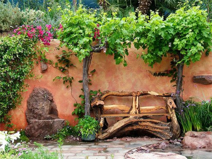 banc-en-bois-joli-cour-de-jardin-avec-banc-de-jardin-pas-cher-comment-fabriquer-un-banc-de-jardin