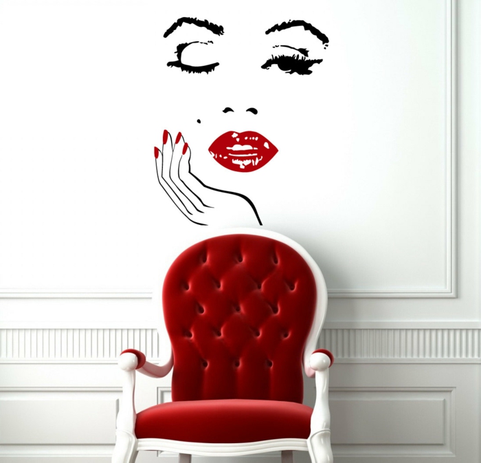 1-stickers-muraux-pas-cher-deco-murale-originale-chaise-rouge-chaise-baroque