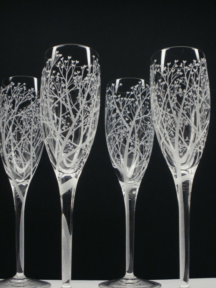 Pâte à Graver Le Verre AllisWay 80g - Crée Un Effet Givré Dépoli - Pour Portes, Fenêtres, Objets DIY - Modèle Fleurs