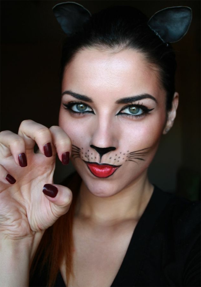 maquillage-halloween-facile-maquillage-d-halloween-veste-lion-chat-resized