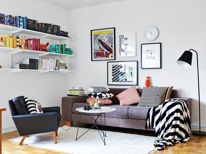 chaises-scandinaves-vintage-salon-scandinave-vintage-noir-et-blanc