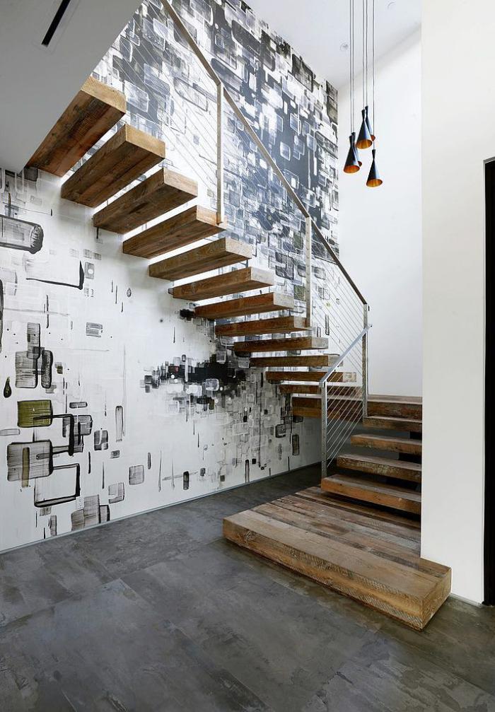 escalier-suspendu-en-bois-design-contemporain