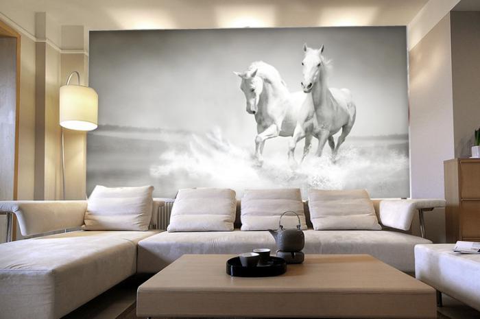 papier-peint-blanc-3d-chevaux-blancs-salon-contemporain