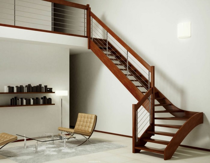 escalier-moderne-design-simple-en-bois-marron