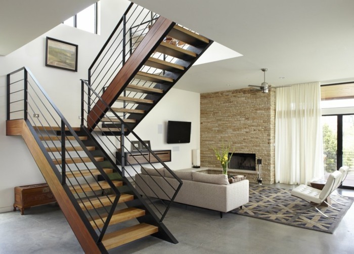 escalier-moderne-escalier-demi-tournant-escalier-en-bois