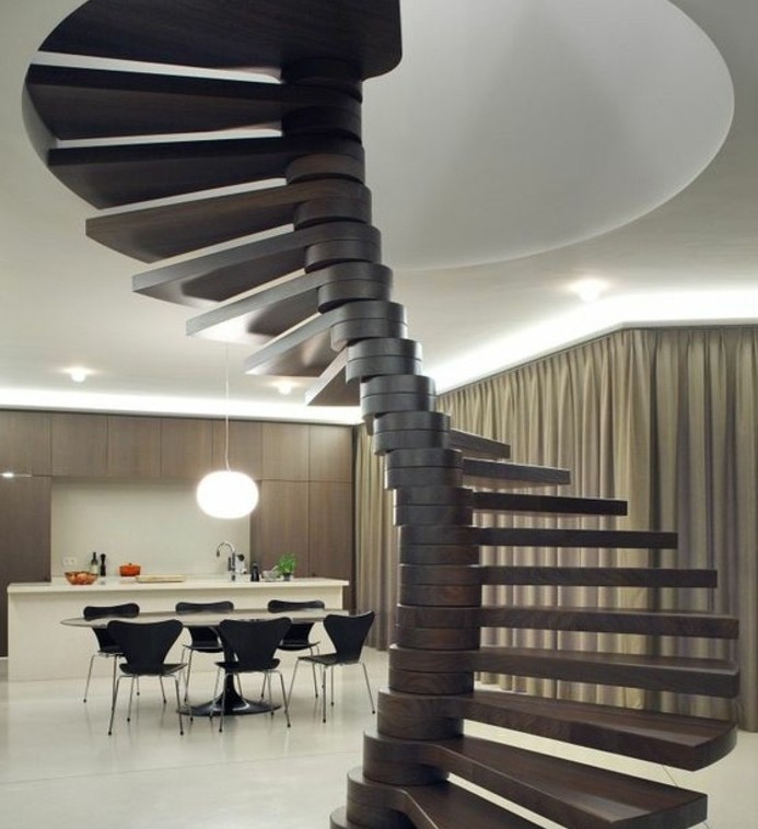 escalier-moderne-escalier-helicoidal-en-bois-marron