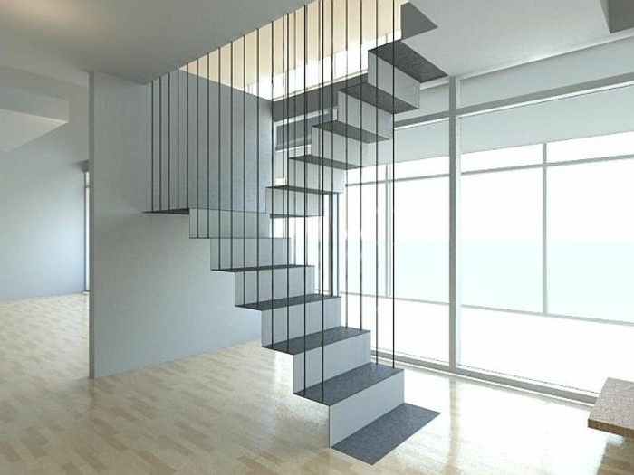 escalier-moderne-escalier-suspendu-en-blanc-joli-escalier-flottant-dans-l'air