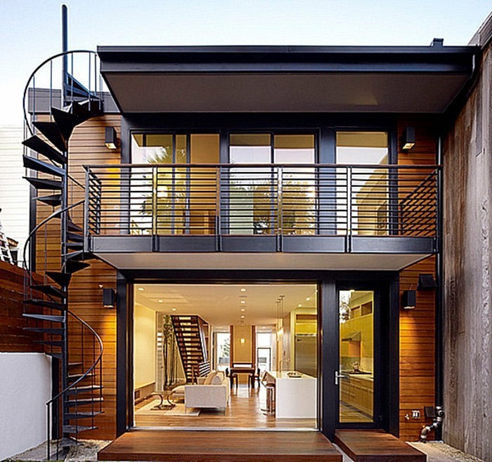 escalier-exterieur-metal-escalier-helicoidal-maison-moderne-chic