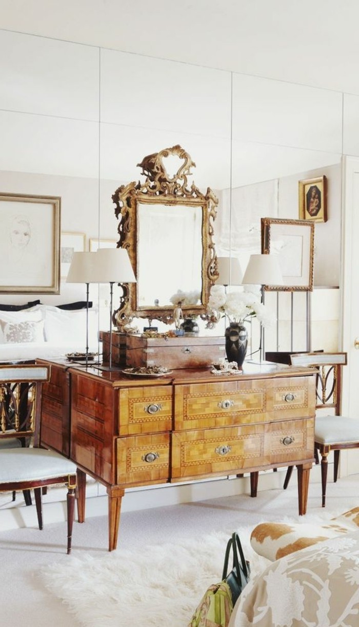 grand-miroir-ancien-meubles-vintage-commode-en-bois