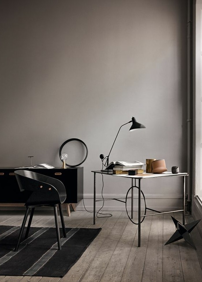 mobilier-de-bureau-contemporain-petit-meuble-bureau-peinture-murale-grise