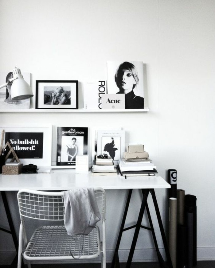 bureau-laque-blanc-decoration-de-bureau-noire-et-blanc