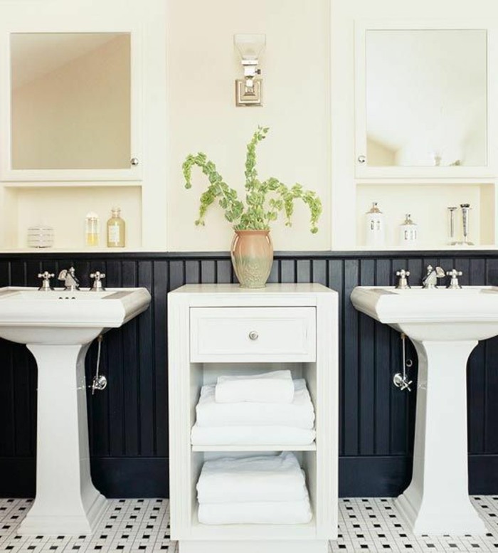 lavabo-retro-deux-lavabos-colonnes-blans-carrelage-noir