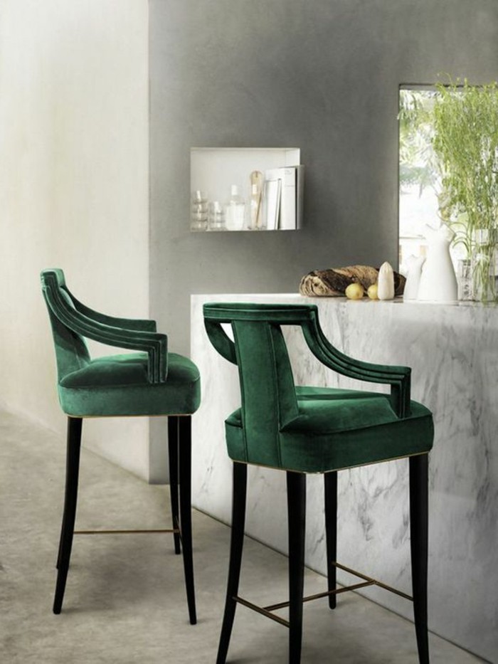 chaise-de-cuisine-moderne-chaises-vertes-de-bar
