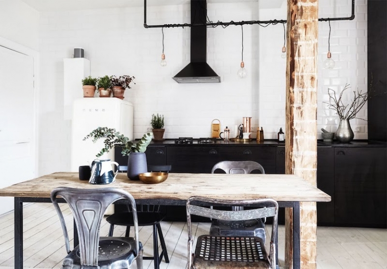 Comment Adopter Une Cuisine Style Industriel En Noir Et Bois Nos