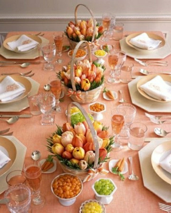 décorer-une-table-tulipes-oranges