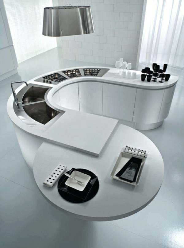 La cuisine avec îlot central - idées de décoration et 