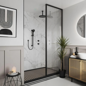 salle de bain en noir et blanc deco moderne