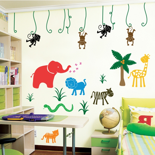 animaux-stickers-muraux-colorés-chambre-d'enfant