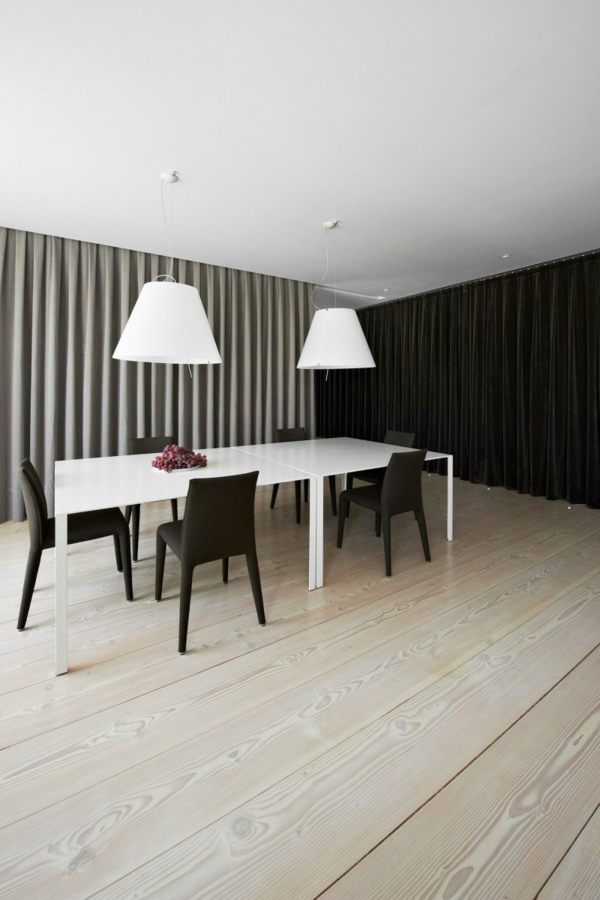 minimalisme-deco-de-table-noir-et-blanc-salle-à-manger