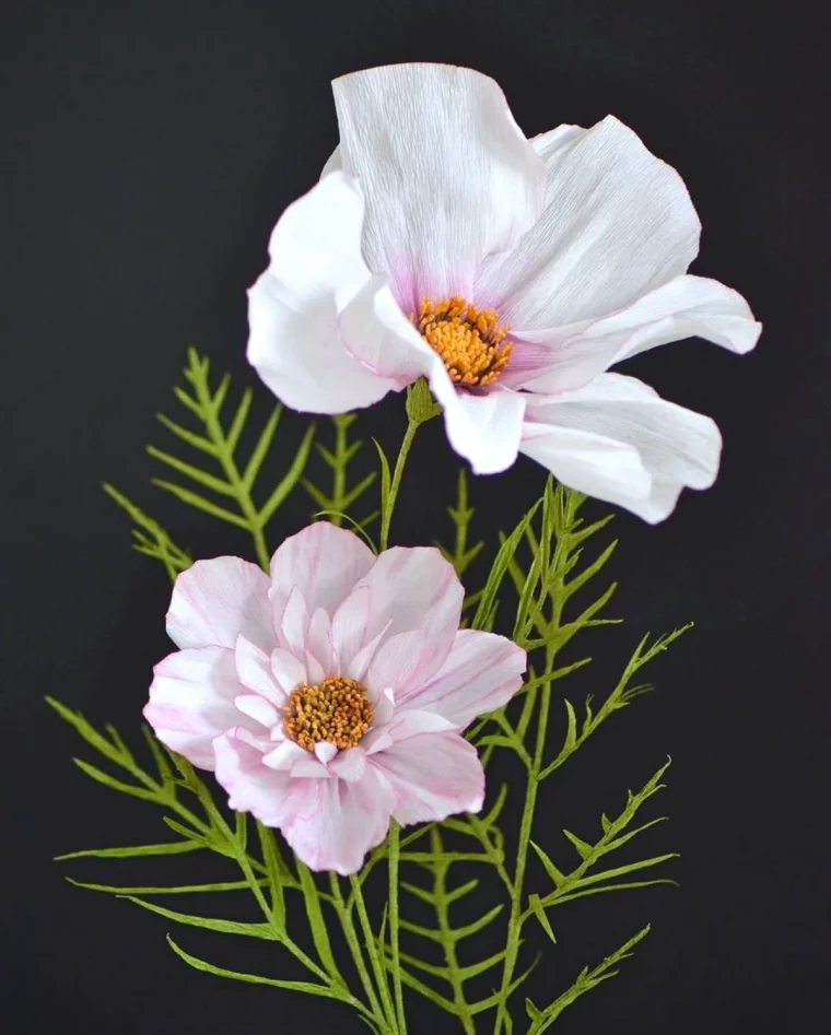 comment faire des fleurs en papier crepon fleurs blanches