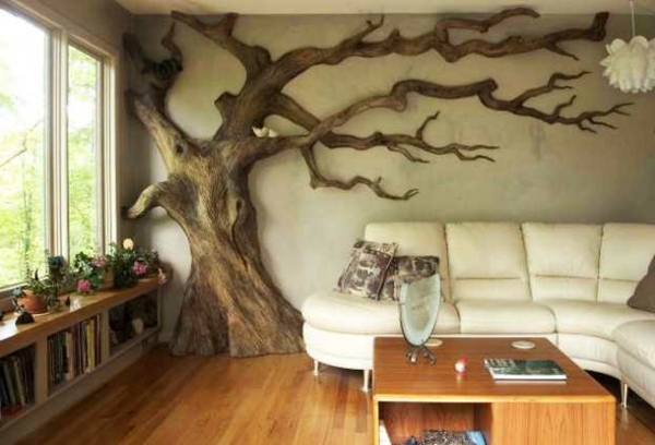 decoration-en-bois-idee-interieur-avec-arbre-integre