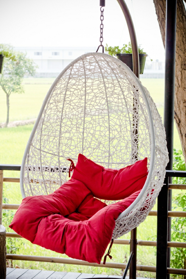 Coussin Pour Fauteuil œuf Suspendu - Housse Amovible Imperméable, Tissu écologique (Bleu Ciel, Dimensions Multiples)
