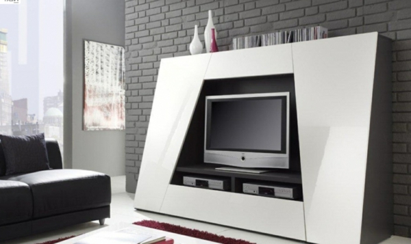 meuble-tv-laqué-blanc-en-formes-originales