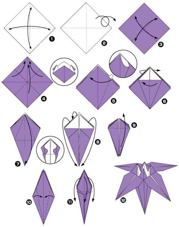 origami-facile-fleur-pliage-tutoriels
