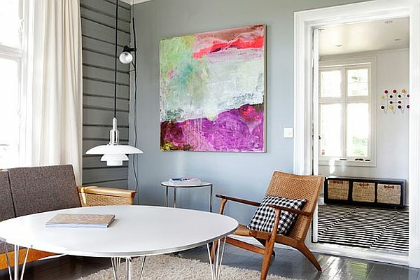 meuble-design-scandinave-et-une-jolie-peinture