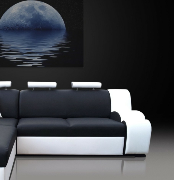 Beautiful Kingston Sofa Beds Corner Style Black White Color Design