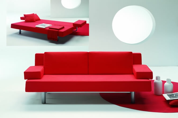canapé-lit-design-rouge