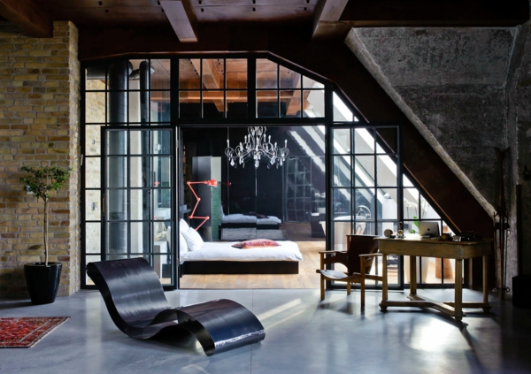 esprit-loft-intérieur-contemporaine-plancher-céramique-et-plafonnier-splendide