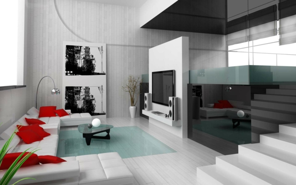 idée-déco-de-salon-moderne-gamme-noir-et-blanc