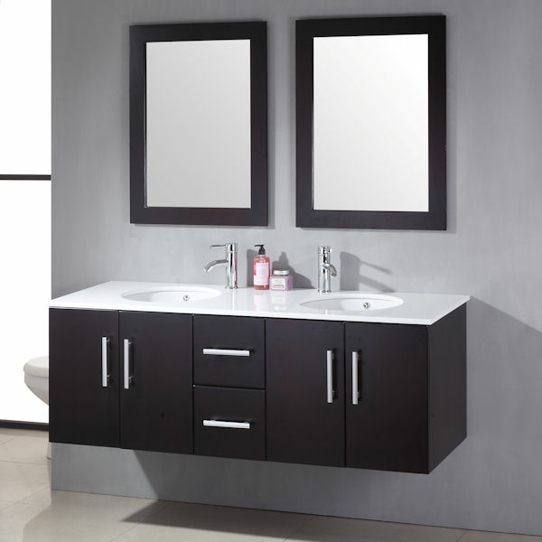 meuble-salle-de-bain-à-double-vasque-deux-éviers-ronds-et-deux-miroirs-rectangulaires