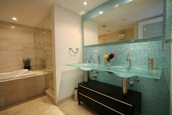 meuble-salle-de-bain-à-double-vasque-en-verre