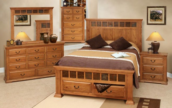 meubles-rustiques-chambre-à-coucher-en-bois