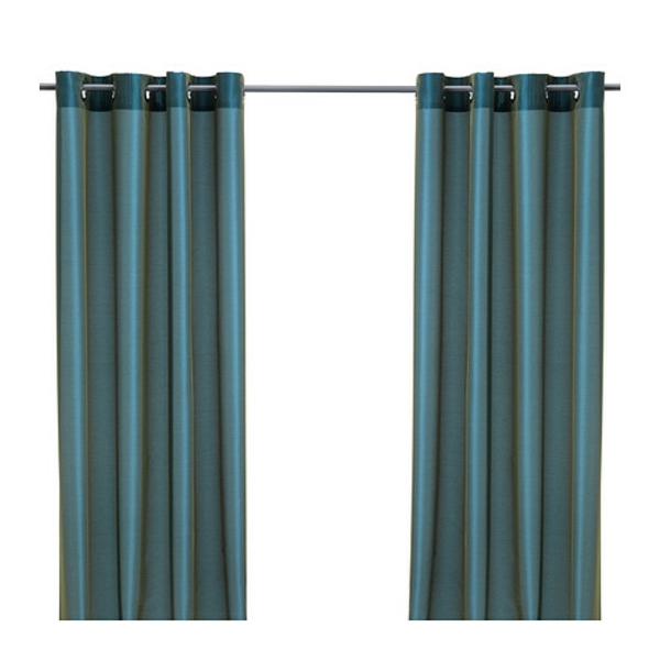 rideaux-ikea-parlbuske-vert-bleu - Les rideaux présentent une brillance élégante grâce au tissage de deux couleurs différentes