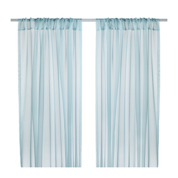 rideaux-ikea-teresia-turquoise-Les rideaux extra fins laissent passer la lumière du jour tout en préservant votre intimité. À utiliser conjointement avec d'autres rideaux pour habiller une fenêtre