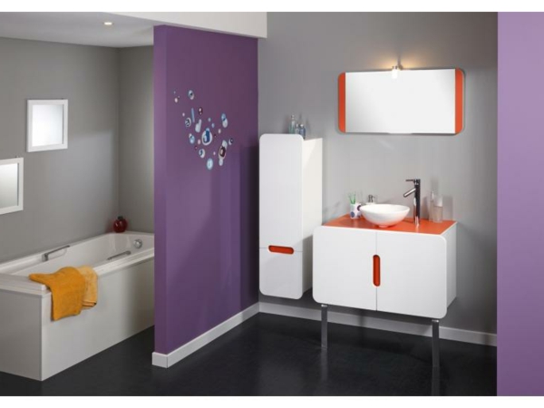 tonik-orange-ensemble-salle-de-bain-meuble-bas-colonne-miroir-orange-et-blanc