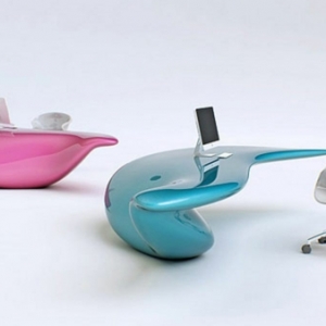 L' ensemble table et chaise futuristique