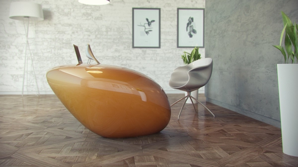 ensemble-table-et-chaise-une-table-jaune-futuriste