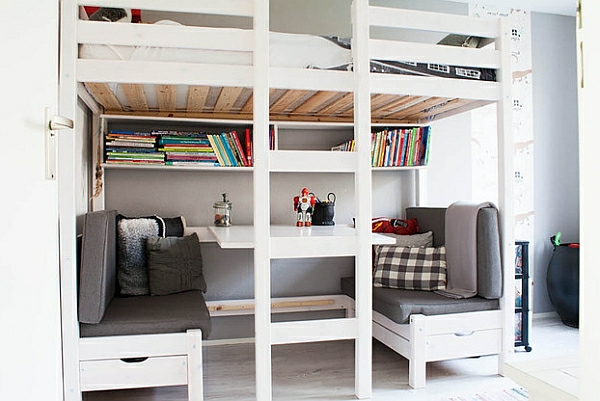 blanc-design-pour-le-lit-mezzanine-et-bureau-