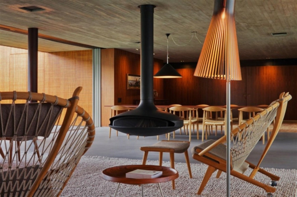 cheminée-suspendue-mobilier-vintage-scandinave