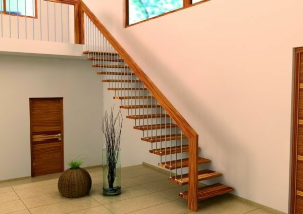 escalier-flottant-en-bois-décoration-moderne
