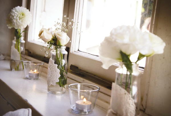 simple-blanche-décoration-floral-de-mariage