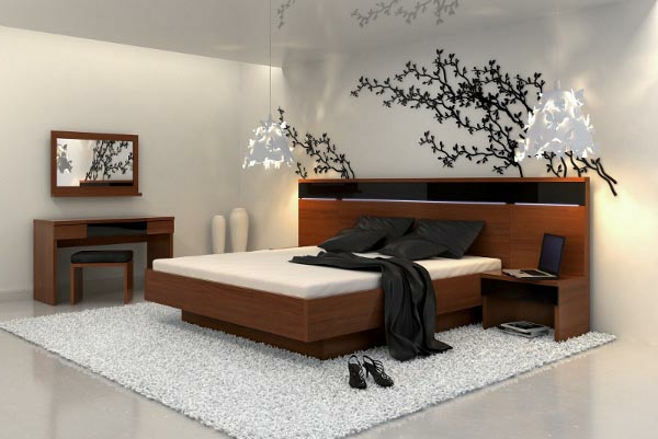 décoration-asiatique-chambre-à-coucher-ultramoderne-à-thème-asiatique