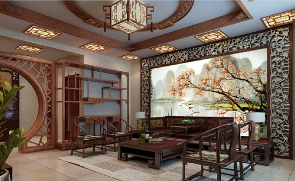 décoration-asiatique-samme-de-séjour-style-rétro